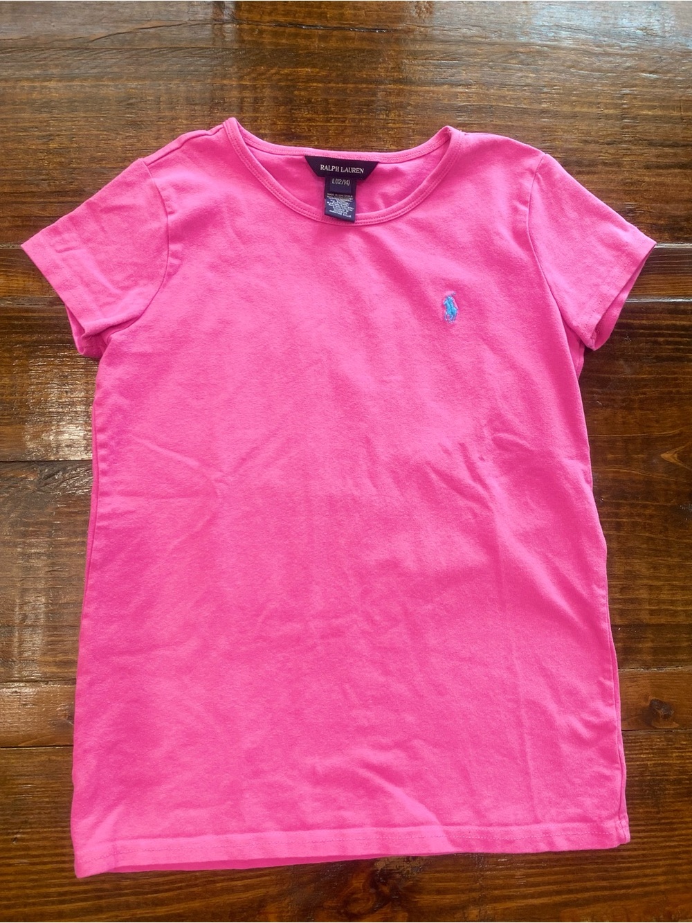 Ralph Lauren Girls Pink Short Sleeve T-Shirt Size L 12/14